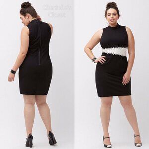 Lane Bryant Laced Eyelet Bodycon Dress BY ABS Allen Schwartz Plus Size 1X Black
